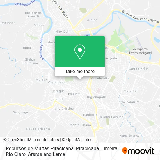 Recursos de Multas Piracicaba map