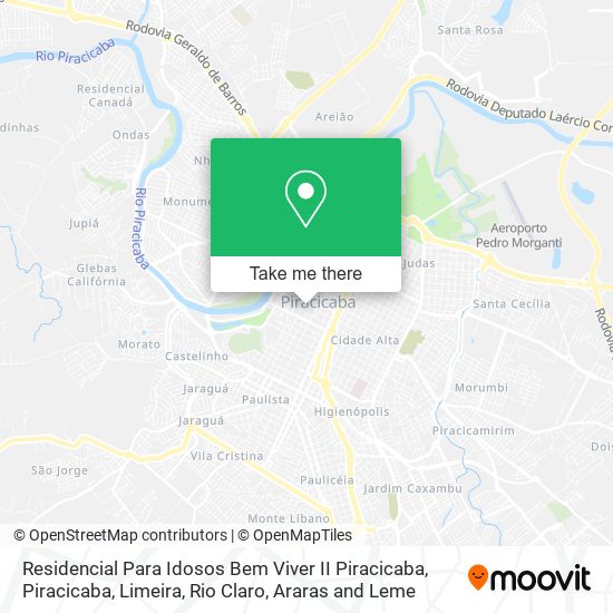 Residencial Para Idosos Bem Viver II Piracicaba map
