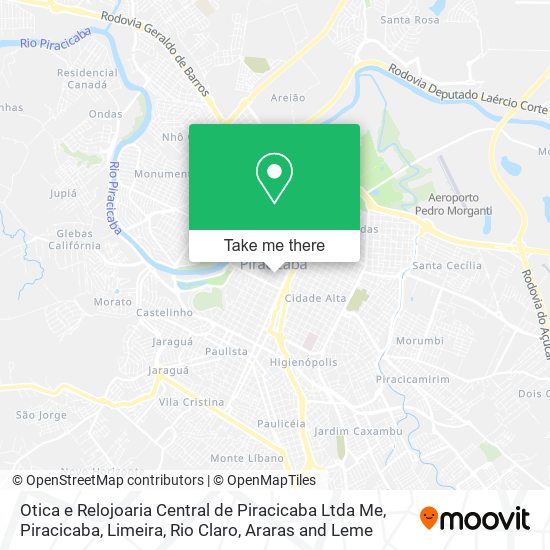 Mapa Otica e Relojoaria Central de Piracicaba Ltda Me