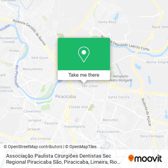 Associação Paulista Círurgiões Dentistas Sec Regional Piracicaba São map