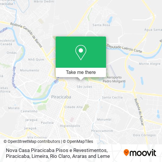 Mapa Nova Casa Piracicaba Pisos e Revestimentos