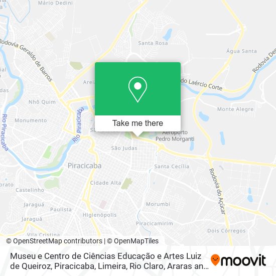 Mapa Museu e Centro de Ciências Educação e Artes Luiz de Queiroz