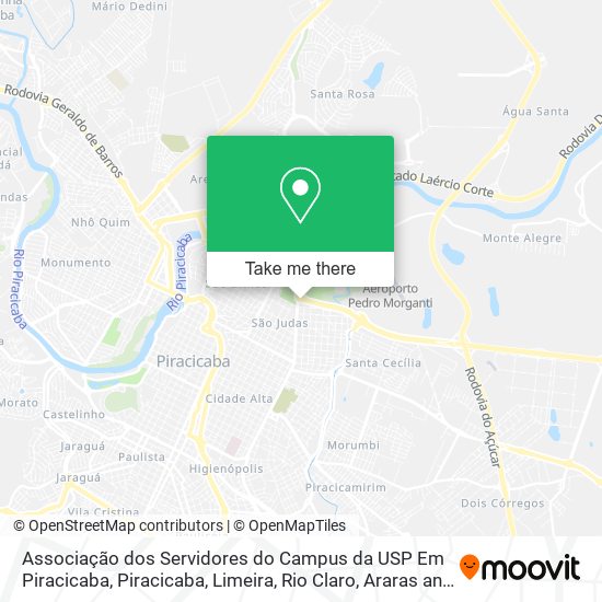 Mapa Associação dos Servidores do Campus da USP Em Piracicaba