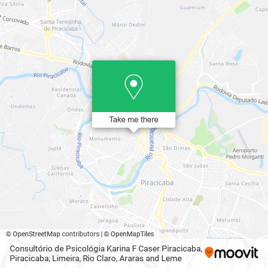 Consultório de Psicológia Karina F Caser Piracicaba map