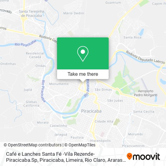 Café e Lanches Santa Fé -Vila Rezende-Piracicaba.Sp map