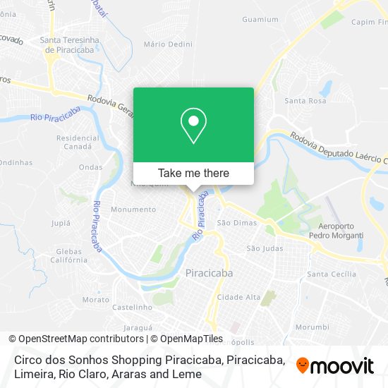 Circo dos Sonhos Shopping Piracicaba map