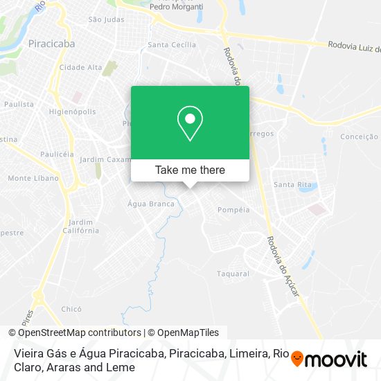 Vieira Gás e Água Piracicaba map
