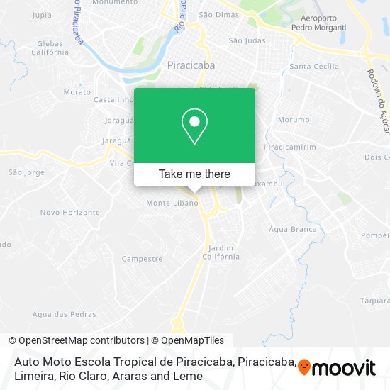 Auto Moto Escola Tropical de Piracicaba map