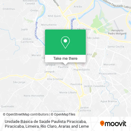 Unidade Básica de Saúde Paulista Piracicaba map
