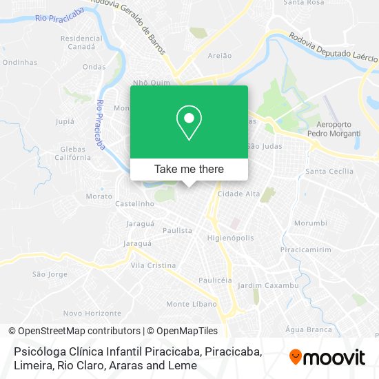 Mapa Psicóloga Clínica Infantil Piracicaba