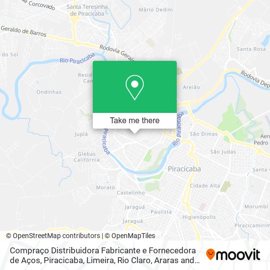 Mapa Compraço Distribuidora Fabricante e Fornecedora de Aços