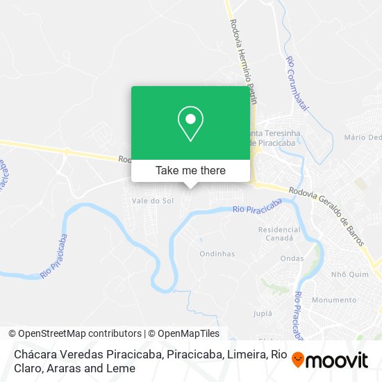 Chácara Veredas Piracicaba map
