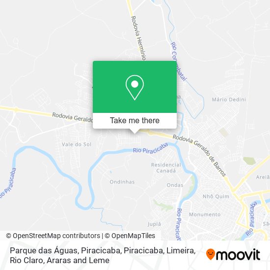 Mapa Parque das Águas, Piracicaba