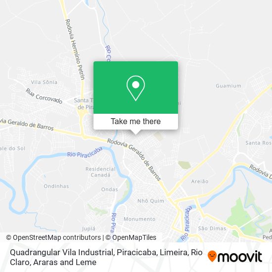 Quadrangular Vila Industrial map