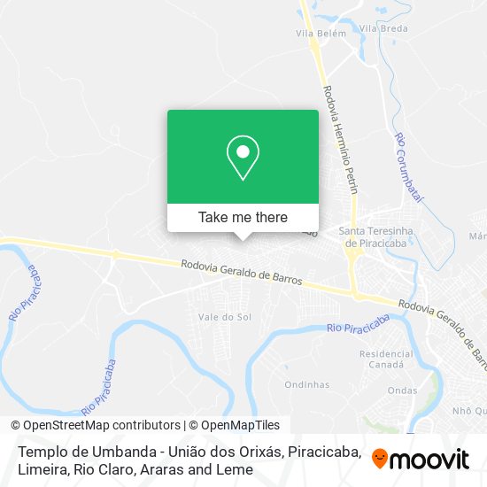 Mapa Templo de Umbanda - União dos Orixás