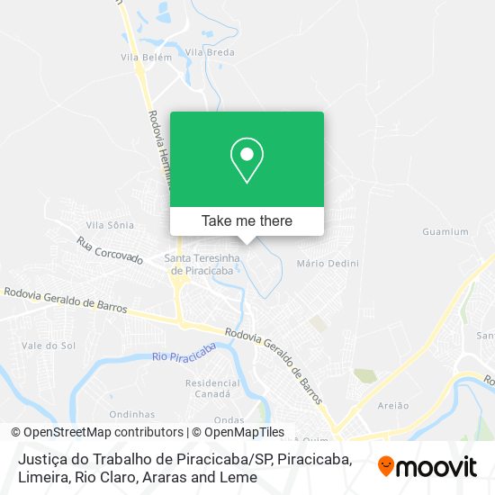 Justiça do Trabalho de Piracicaba / SP map