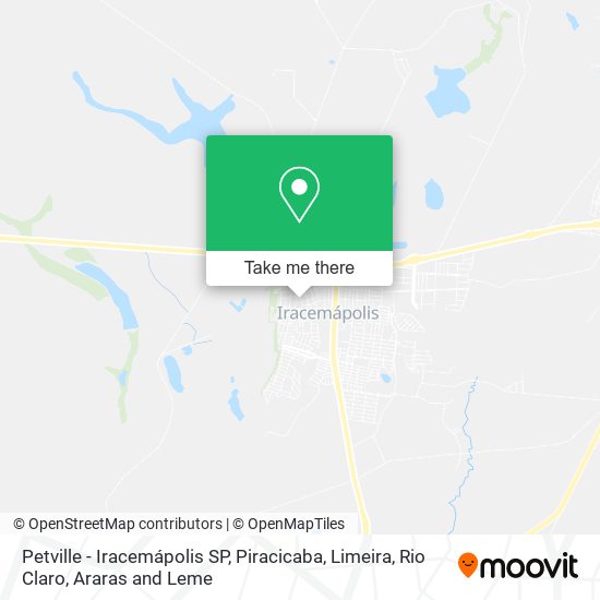 Petville - Iracemápolis SP map