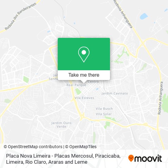 Mapa Placa Nova Limeira - Placas Mercosul