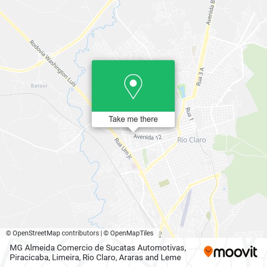 Mapa MG Almeida Comercio de Sucatas Automotivas