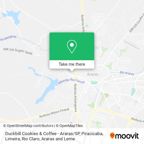 Mapa Duckbill Cookies & Coffee - Araras / SP