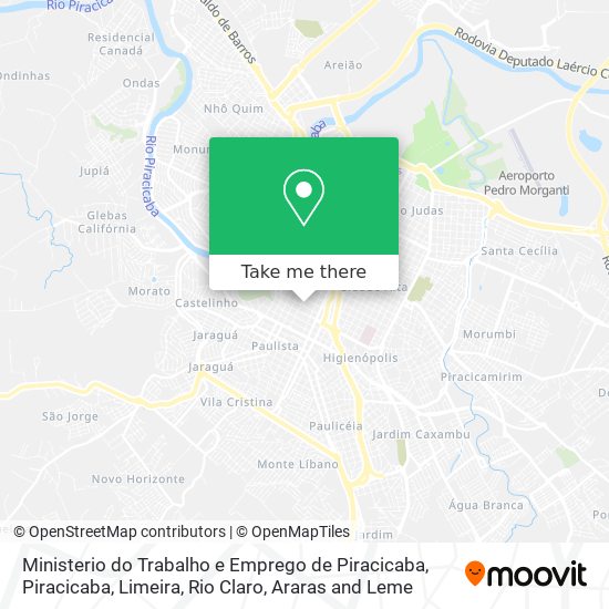 Ministerio do Trabalho e Emprego de Piracicaba map