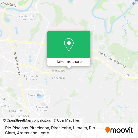 Rio Piscinas Piracicaba map