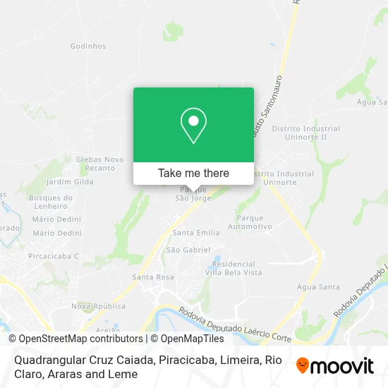 Quadrangular Cruz Caiada map