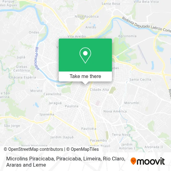 Microlins Piracicaba map