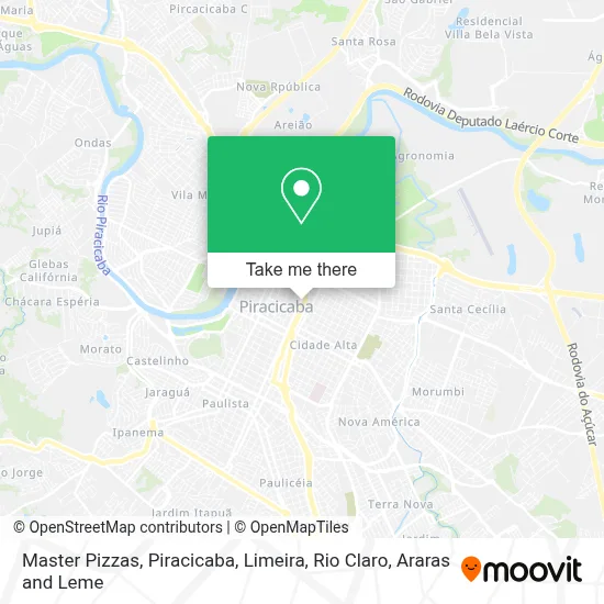 Master Pizzas map
