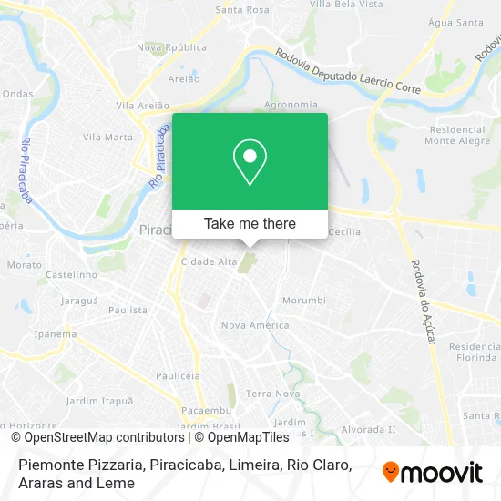 Piemonte Pizzaria map