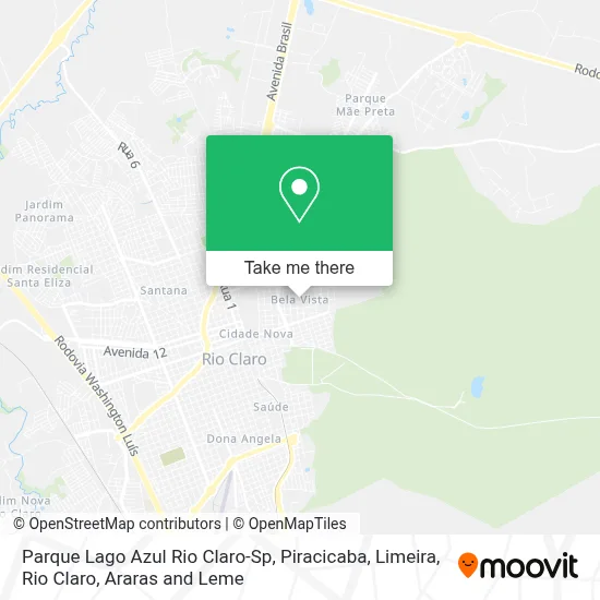 Parque Lago Azul Rio Claro-Sp map