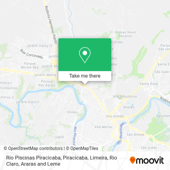 Rio Piscinas Piracicaba map