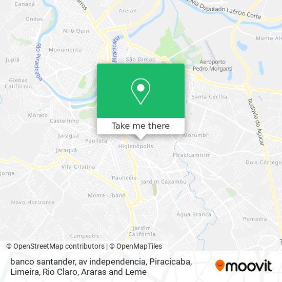 banco santander, av independencia map