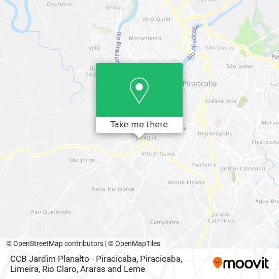 Mapa CCB Jardim Planalto - Piracicaba