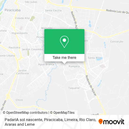 PadariA sol nascente map
