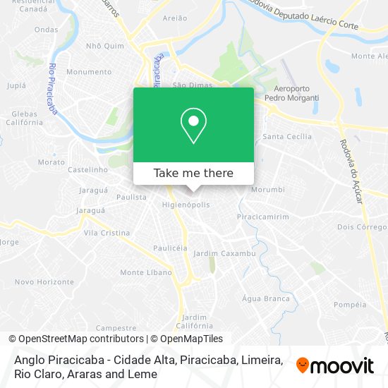 Anglo Piracicaba - Cidade Alta map