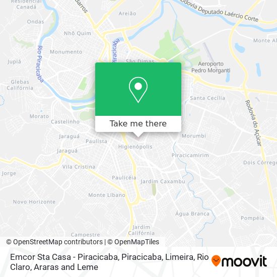 Mapa Emcor Sta Casa - Piracicaba