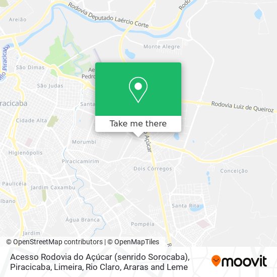 Acesso Rodovia do Açúcar (senrido Sorocaba) map