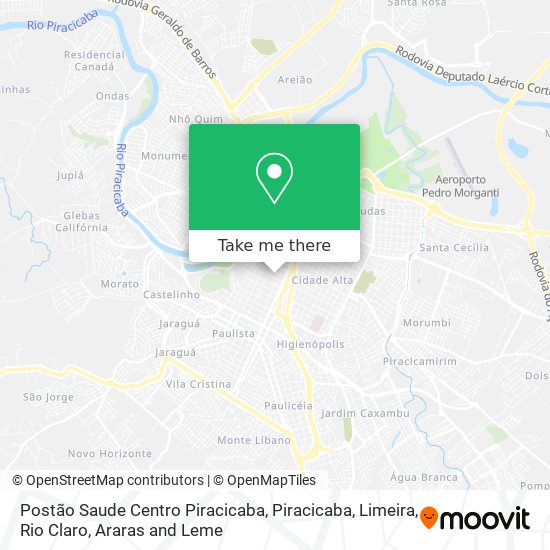 Postão Saude Centro Piracicaba map