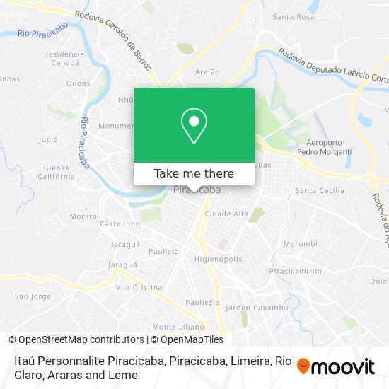 Itaú Personnalite Piracicaba map