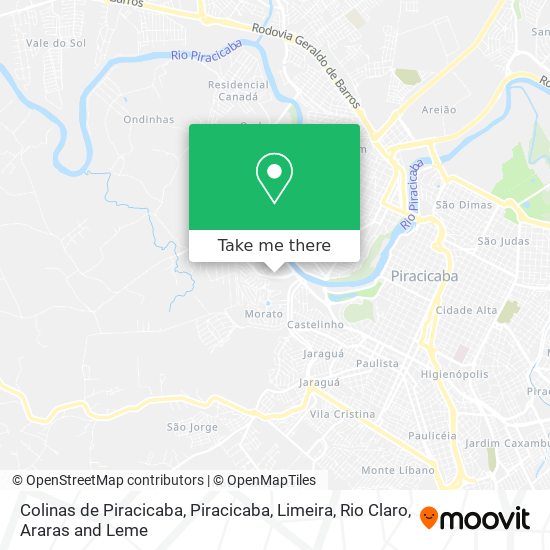 Colinas de Piracicaba map