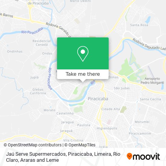 Jaú Serve Supermercados map
