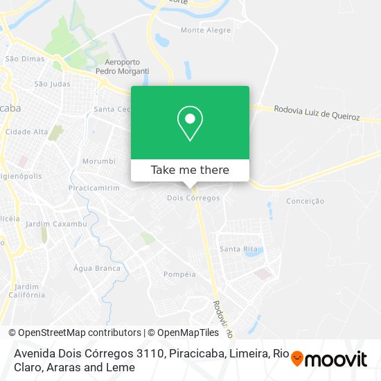 Avenida Dois Córregos 3110 map