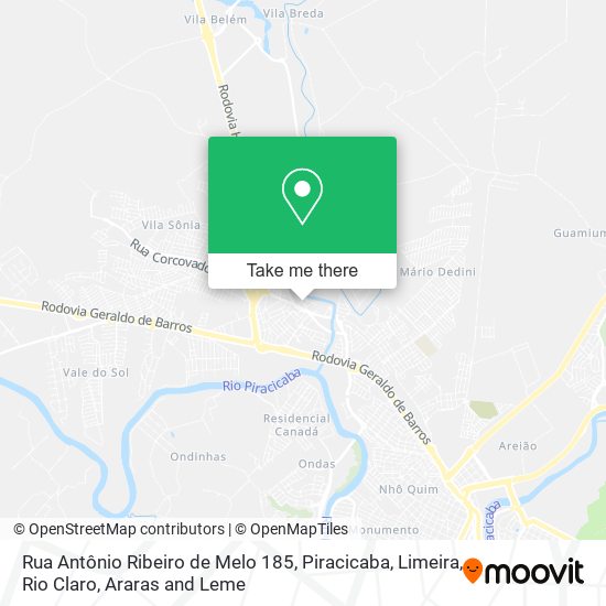 Mapa Rua Antônio Ribeiro de Melo 185