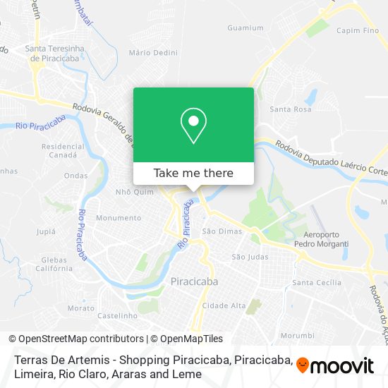 Terras De Artemis - Shopping Piracicaba map