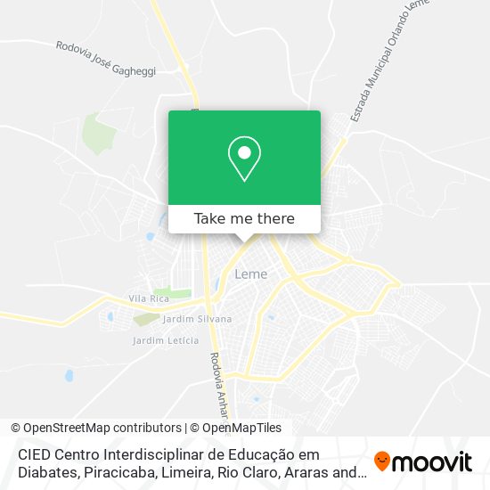 Mapa CIED Centro Interdisciplinar de Educação em Diabates