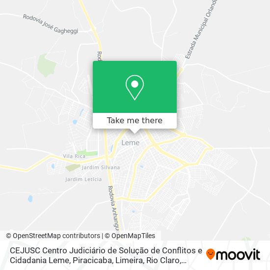 CEJUSC Centro Judiciário de Solução de Conflitos e Cidadania Leme map