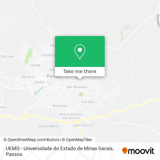 Mapa UEMG - Universidade do Estado de Minas Gerais