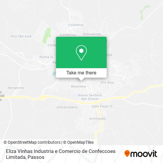 Eliza Vinhas Industria e Comercio de Confeccoes Limitada map