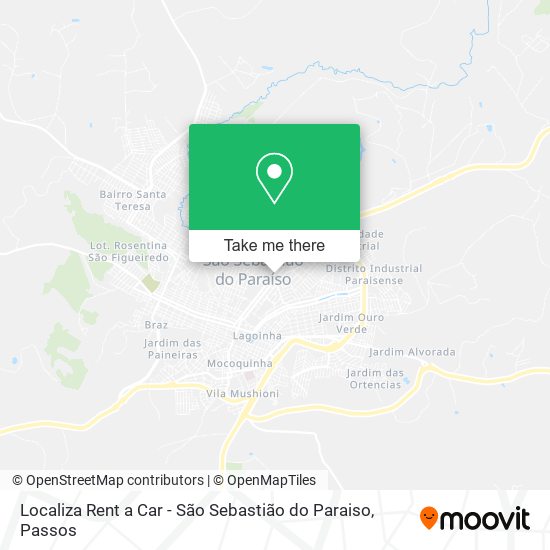 Mapa Localiza Rent a Car - São Sebastião do Paraiso